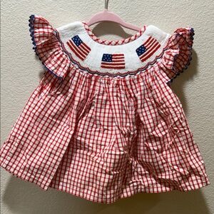 Patriotic Red and White Kids Dress